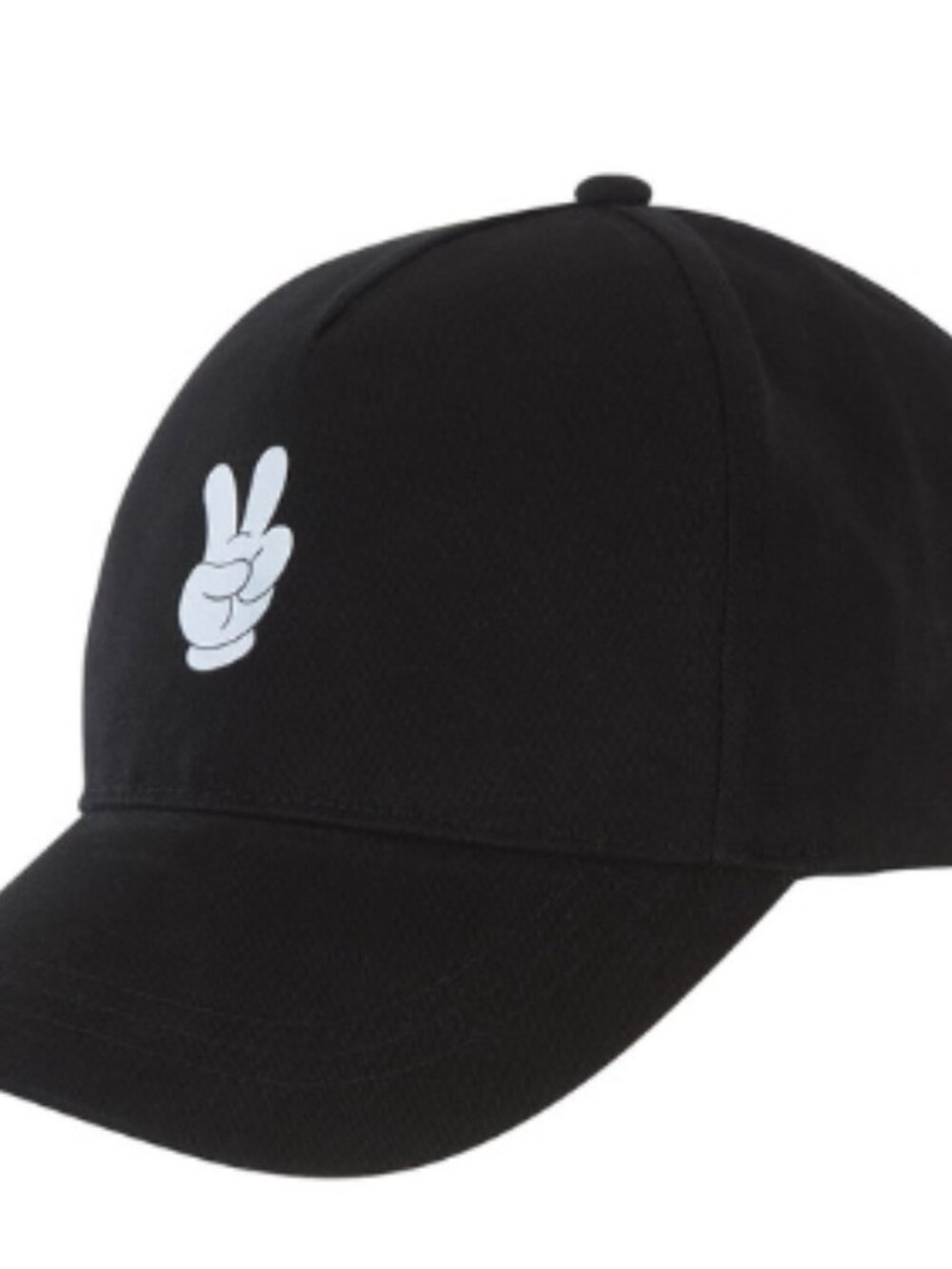 Disney Black Baseball Cap Mickey Mouse Peace Sign Embroidered